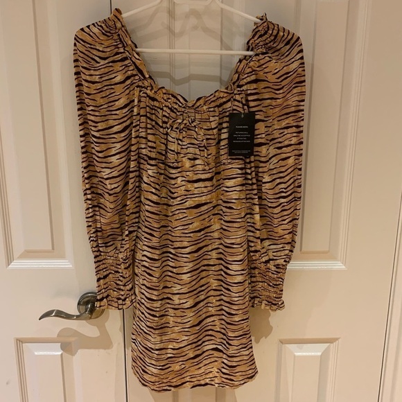Faithfull the Brand Ira Mini Dress Wyldie Animal Print - Picture 1 of 10